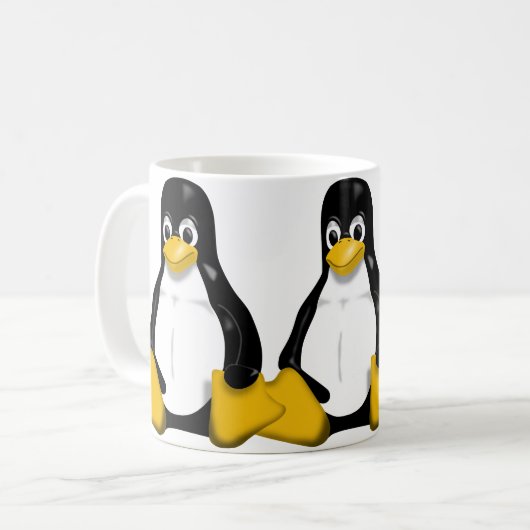 Tux, das Muster wiederholt Kaffeetasse (Vorderseite Links)