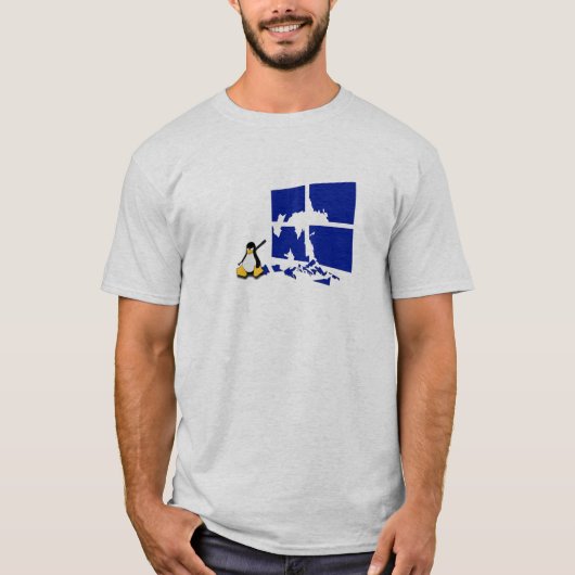 Tux der Linux-Pinguin erhält Mittelalter T-Shirt (Vorderseite)