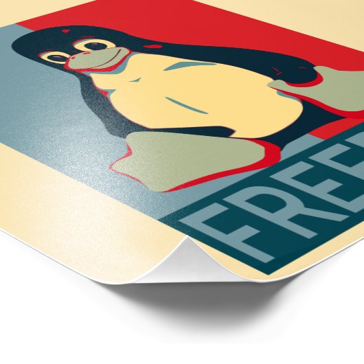 Tux Freedom for Linux Users Fotodruck (Ecke)