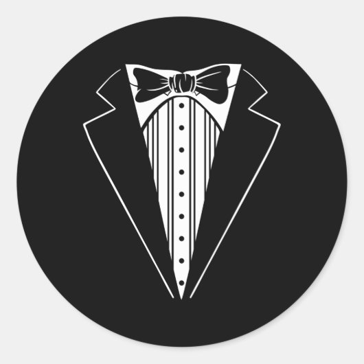Tux für Hochzeitspaar Batchelor Tuxedo Runder Aufkleber (Vorderseite)