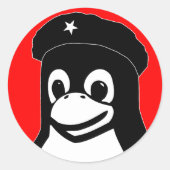 Tux Guevara Runder Aufkleber (Vorderseite)