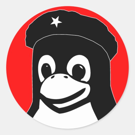 Tux Guevara Runder Aufkleber (Vorderseite)