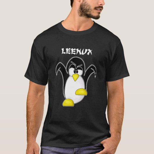 Tux Linux Leenux Penguin Nerd Computer Freak Hacke T-Shirt (Vorderseite)