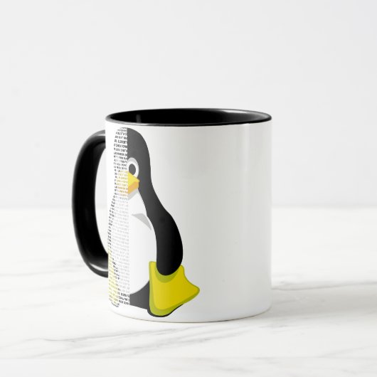 Tux Maskottchen Halbtext Tasse (Vorderseite Links)