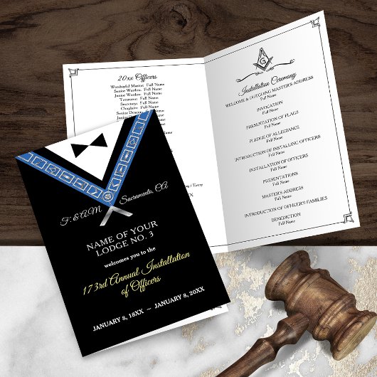 Tux Masonic Programmvorlage Freemason Stationery