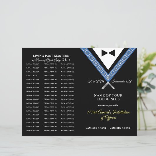 Tux Masonic Programmvorlage Freemason Stationery (Stehend Vorderseite)