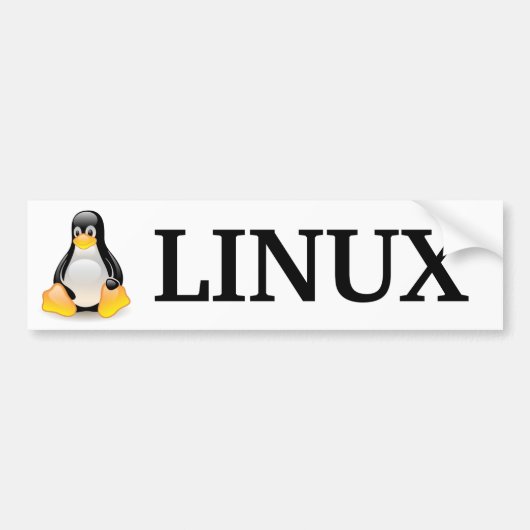Tux mit Linux Autoaufkleber (Vorne)
