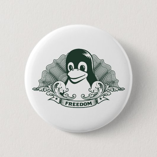 Tux Penguin - (Linux, Open Source, Copyleft, FSF) Button (Vorderseite)