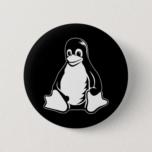 Tux Penguin - (Linux, Open Source, Copyleft, FSF) Button (Vorderseite)