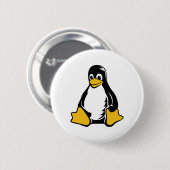 Tux Penguin - (Linux, Open Source, Copyleft, FSF) Button (Vorne & Hinten)