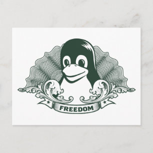 Tux Penguin - (Linux, Open Source, Copyleft, FSF) Postkarte