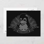 Tux Penguin - (Linux, Open Source, Copyleft, FSF) Postkarte (Vorne/Hinten)
