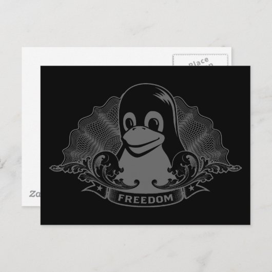 Tux Penguin - (Linux, Open Source, Copyleft, FSF) Postkarte (Vorne/Hinten)