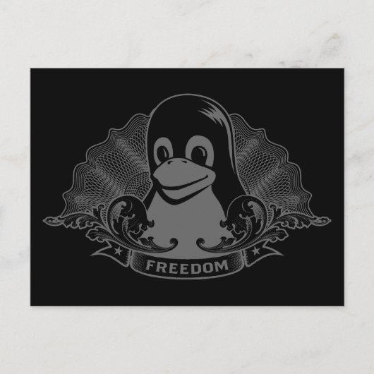 Tux Penguin - (Linux, Open Source, Copyleft, FSF) Postkarte (Vorderseite)