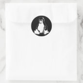 Tux Penguin - (Linux, Open Source, Copyleft, FSF) Runder Aufkleber (Tasche)