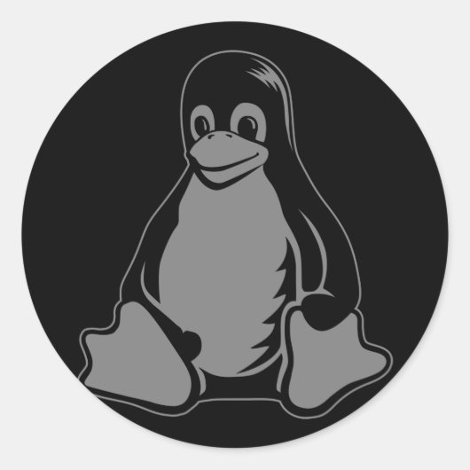 Tux Penguin - (Linux, Open Source, Copyleft, FSF) Runder Aufkleber (Vorderseite)