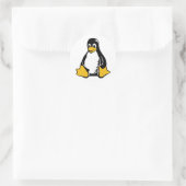 Tux Penguin - (Linux, Open Source, Copyleft, FSF) Runder Aufkleber (Tasche)