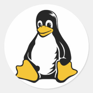 Tux Penguin - (Linux, Open Source, Copyleft, FSF) Runder Aufkleber