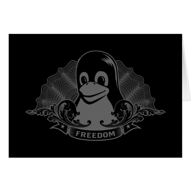 Tux-Pinguin - (Linux, Quelle, Copyleft, FSF) (Vorderseite (Horizontal))