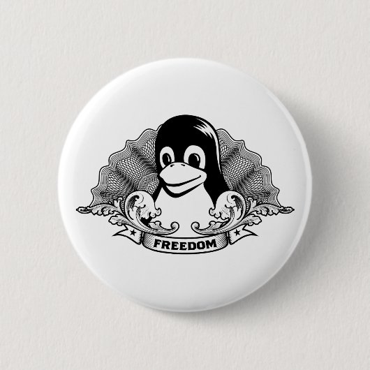 Tux-Pinguin - (Linux, Quelle, Copyleft, FSF) Button (Vorderseite)