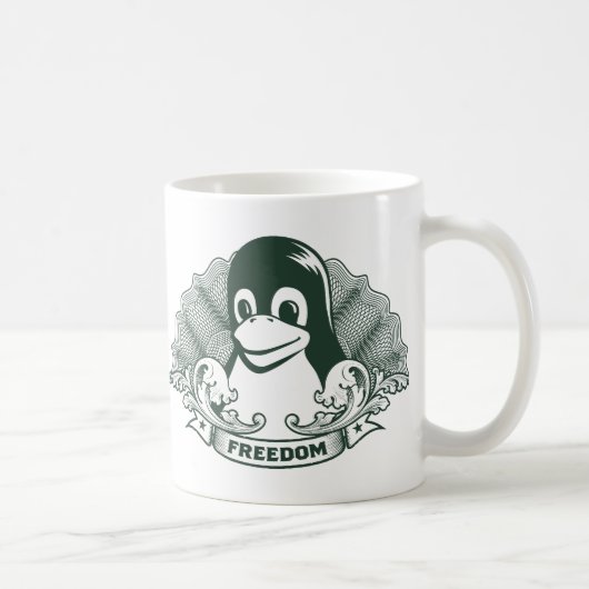 Tux-Pinguin - (Linux, Quelle, Copyleft, FSF) Kaffeetasse (Rechts)