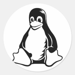 Tux-Pinguin - (Linux, Quelle, Copyleft, FSF) Runder Aufkleber