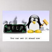 Tux Smash Clock-Anti-Daylight Rett Time Poster (Vorne)
