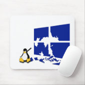 Tux the Linux Penguin Gets Medieval Mousepad (Mit Mouse)
