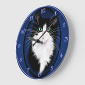 TUX-Tuxedo-Katzengestein Große Wanduhr (Winkel)