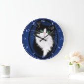 TUX-Tuxedo-Katzengestein Große Wanduhr (Zuhause)