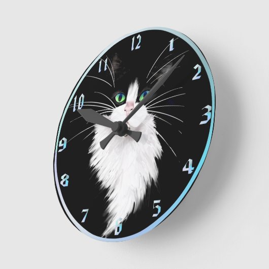 TUX-Tuxedo-Katzengestein Runde Wanduhr (Winkel)
