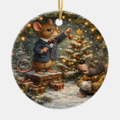 Tux & Twitch Winter Woodland Keramik Ornament (Vorne)