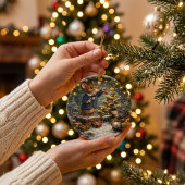 Tux & Twitch Winter Woodland Keramik Ornament