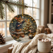 Tux & Twitch Winter Woodland Keramik Ornament