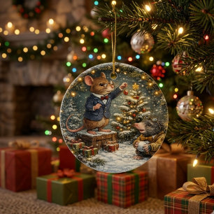 Tux & Twitch Winterwald Keramik Ornament