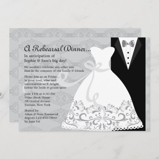 Tux und Gown Einladung (Vorne/Hinten)