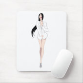 Tux-Weiß Mousepad (Mit Mouse)
