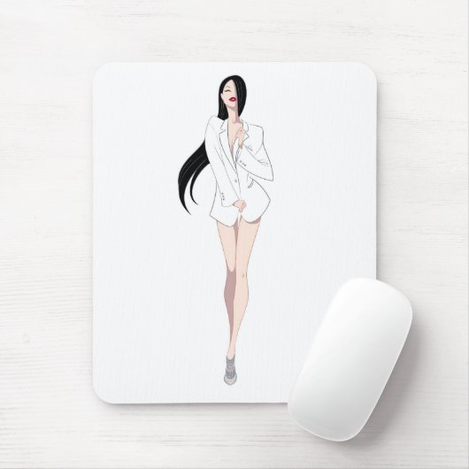 Tux-Weiß Mousepad (Mit Mouse)