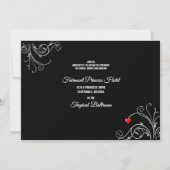 Tuxedo Anzug & Bride Silhouette B&W Wedding Einladung (Rückseite)