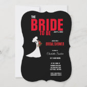 Tuxedo Anzug & Bride Silhouette Brautparty Einladung (Vorderseite)