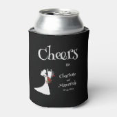 Tuxedo Anzug & Bride Silhouette Wedding Dosenkühler (Kanne Vorderseite)