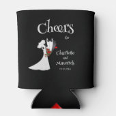 Tuxedo Anzug & Bride Silhouette Wedding Dosenkühler (Rückseite)