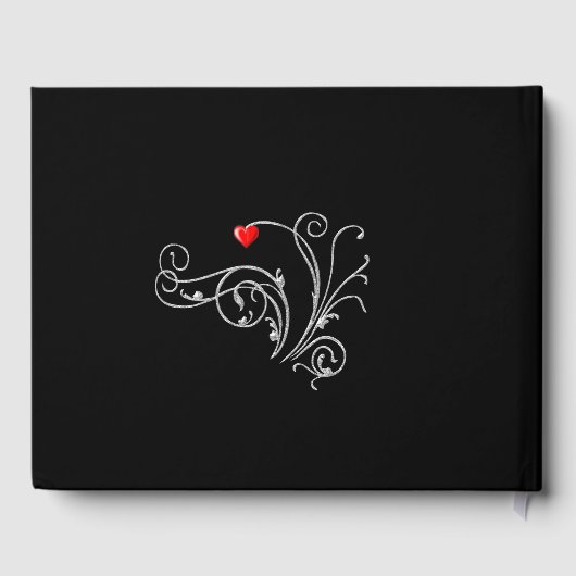 Tuxedo Anzug & Bride Silhouette Wedding Gästebuch (Rückseite)