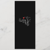 Tuxedo Anzug & Bride Silhouette Wedding Menükarte (Rückseite)