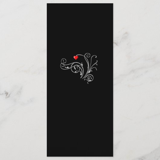 Tuxedo Anzug & Bride Silhouette Wedding Menükarte (Rückseite)