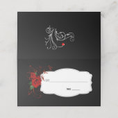 Tuxedo Anzug & Bride Silhouette Wedding Platzkarte (Außenseite Aufgefaltet)