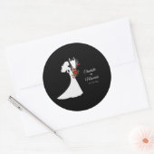 Tuxedo Anzug & Bride Silhouette Wedding Runder Aufkleber (Umschlag)