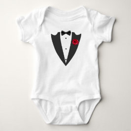 Tuxedo Anzug und Bug Krawatte Schwarzweiß T - Shir Baby Strampler