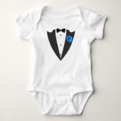 Tuxedo Anzug und Bug Krawatte Schwarzweiß T - Shir Baby Strampler (Vorderseite)