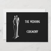 Tuxedo - Art Deco - Schwarz und Silber - Hochzeit Einladung (Rückseite)